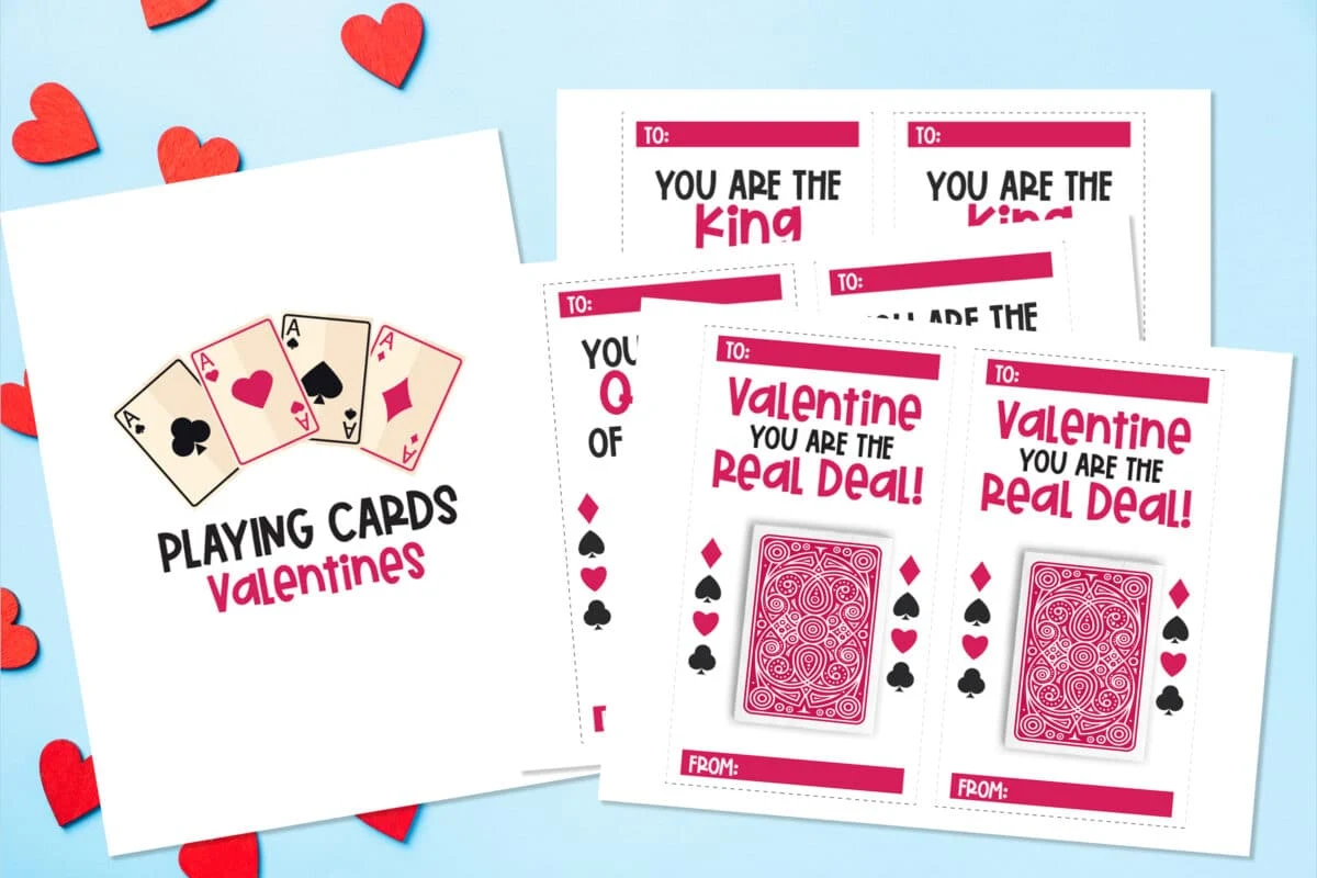 free printable valentines day playing cards - single girl's diy